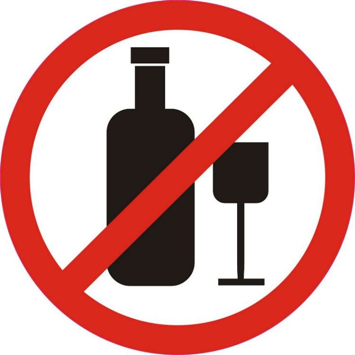O rexeitamento completo do alcohol é necesario durante o tratamento da prostatite. 